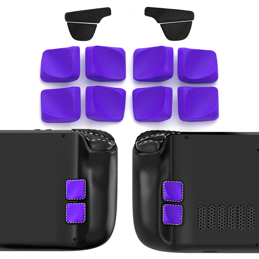 PlayVital Steam Deck LCD/OLEDモデル対応 エルゴノミックグリップキット–シリコン製バック背面ボタン強化カバー【パープル】
