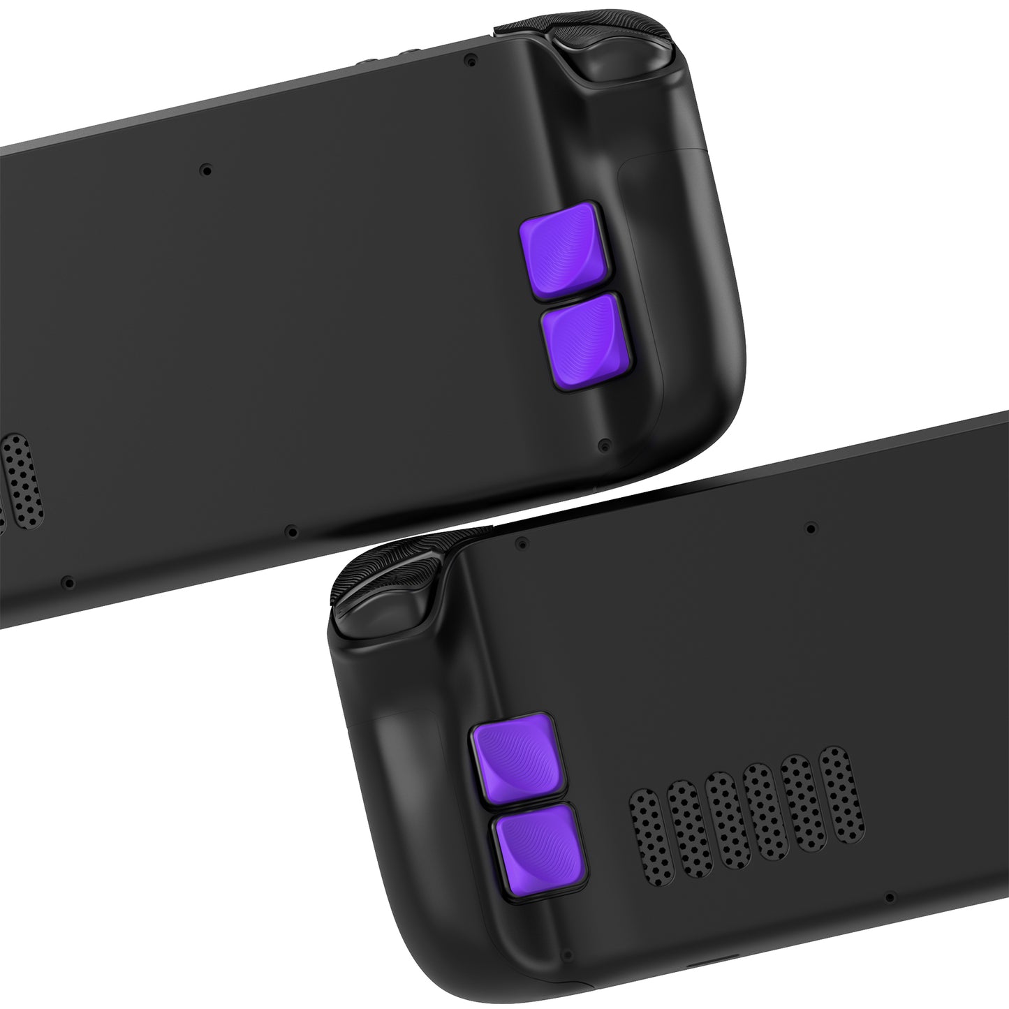 PlayVital Steam Deck LCD/OLEDモデル対応 エルゴノミックグリップキット–シリコン製バック背面ボタン強化カバー【パープル】