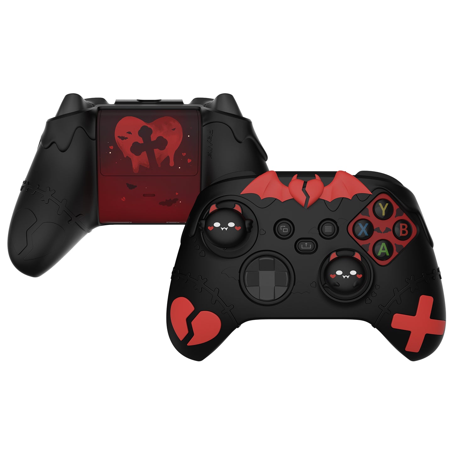 PlayVital ゴシックインプシリーズ かわいいシリコンスキン Xbox Series X/S コントローラーおよび Xbox Core ワイヤレスコントローラー用【ブラック】