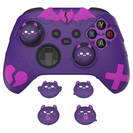 PlayVital ゴシックインプシリーズ かわいいシリコンスキン Xbox Series X/S コントローラーおよび Xbox Core ワイヤレスコントローラー用【パープル】
