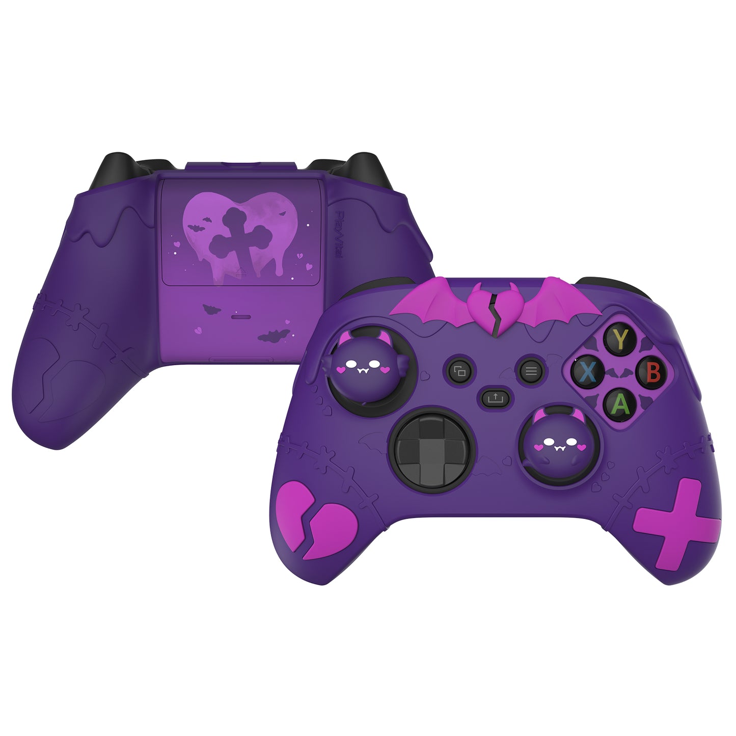 PlayVital ゴシックインプシリーズ かわいいシリコンスキン Xbox Series X/S コントローラーおよび Xbox Core ワイヤレスコントローラー用【パープル】
