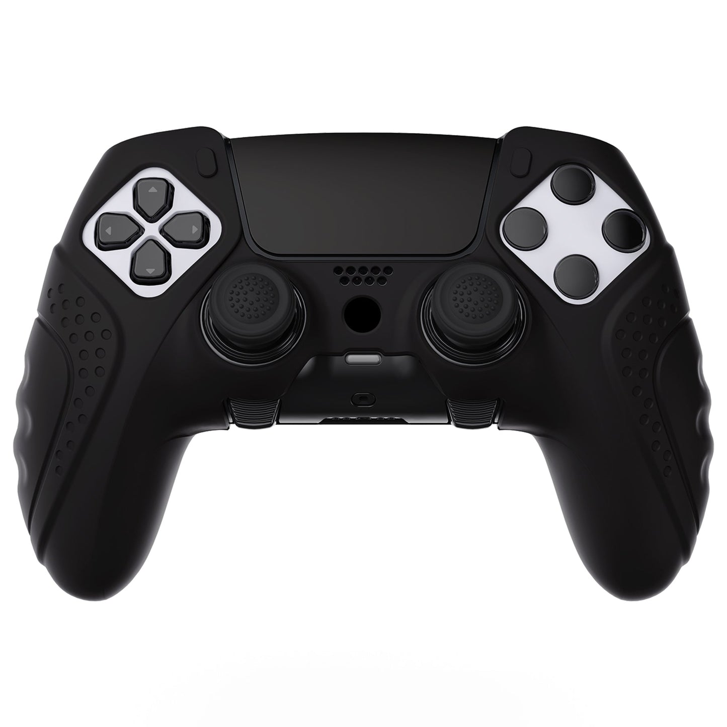 PlayVital Guardian Edition Anti-Slip Ergonomic Silicone Cover Case with Thumb Grip Caps for PS5 Edge Controller - Black - EHPFP001 PlayVital