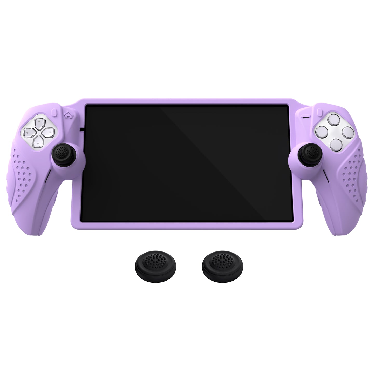 PlayVital Guardian Edition シリコン保護ケース 親指グリップ付き PS Portal リモートプレーヤー用 耐衝撃・滑り止めグリップデザインカバー【モーブパープル】
