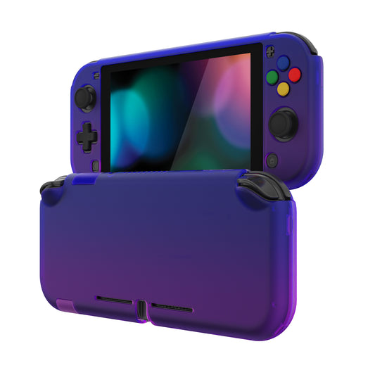 PlayVital ハードシェル保護ケース (スクリーンプロテクター、サムグリップキャップ、ボタンキャップ付き)  Switch Lite 用【グラデーション クリアブルーベル】