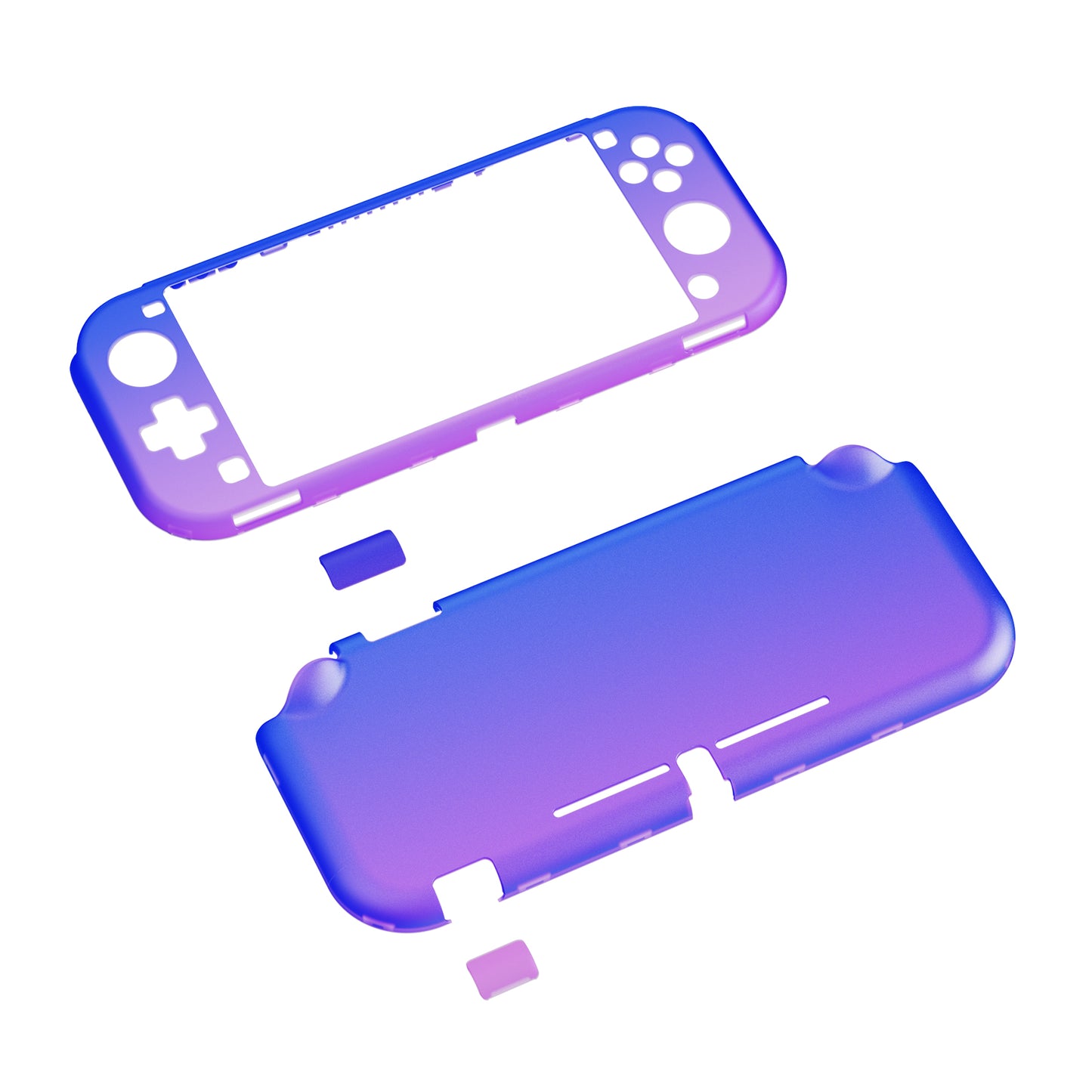PlayVital ハードシェル保護ケース (スクリーンプロテクター、サムグリップキャップ、ボタンキャップ付き) Switch Lite 用【グラデーション クリアブルーベル】