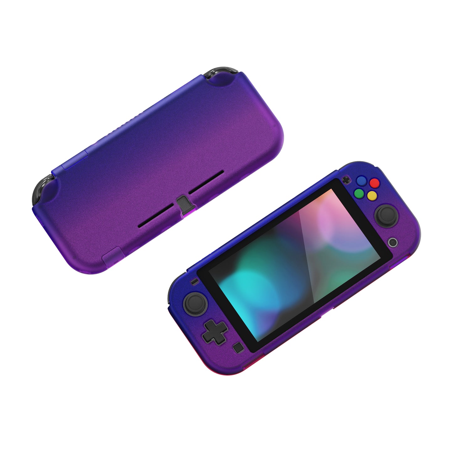 PlayVital ハードシェル保護ケース (スクリーンプロテクター、サムグリップキャップ、ボタンキャップ付き) Switch Lite 用【グラデーション クリアブルーベル】