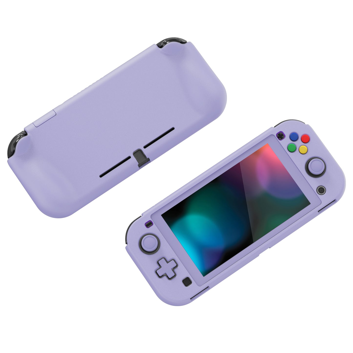 PlayVital ハードシェル保護ケース (スクリーンプロテクター、サムグリップキャップ、ボタンキャップ付き) Switch Lite 用【ライトバイオレット】