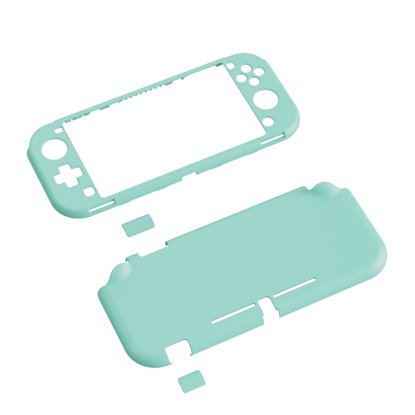 PlayVital ハードシェル保護ケース (スクリーンプロテクター、サムグリップキャップ、ボタンキャップ付き) Switch Lite 用【ミスティ グリーン】