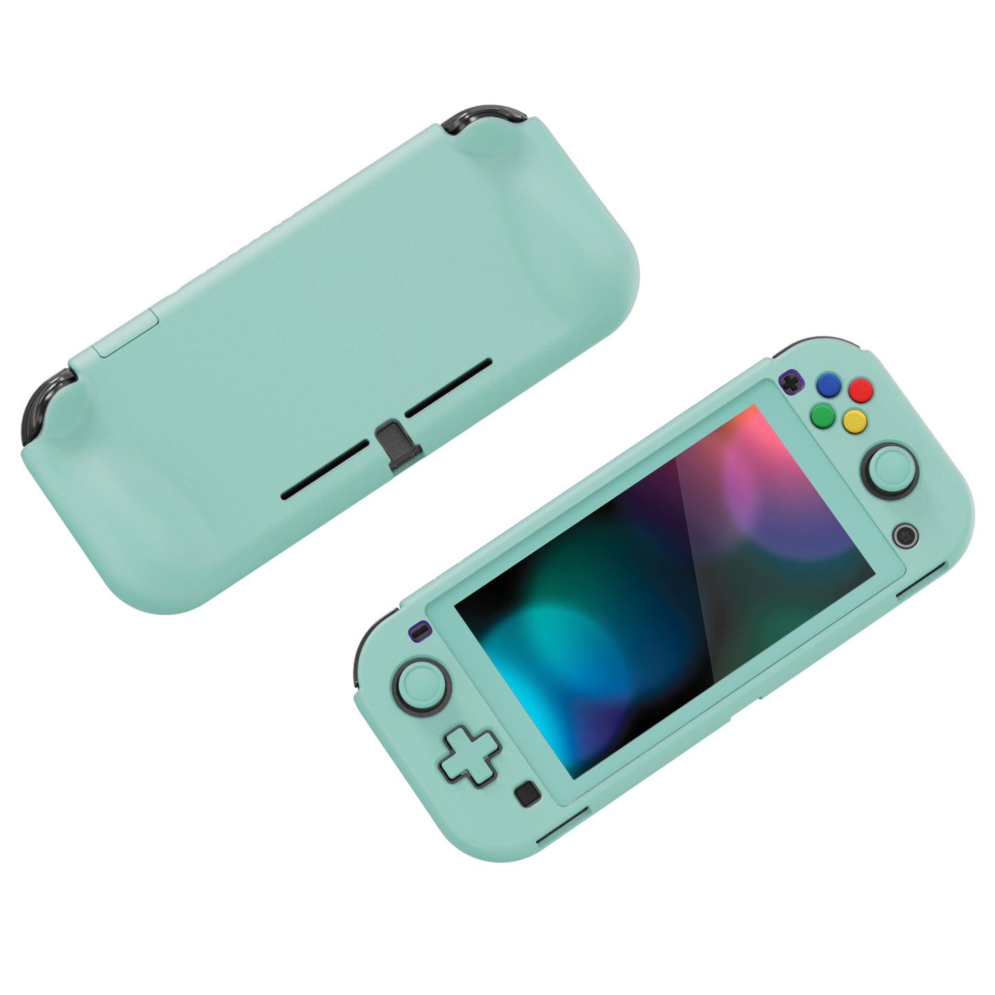 PlayVital ハードシェル保護ケース (スクリーンプロテクター、サムグリップキャップ、ボタンキャップ付き) Switch Lite 用【ミスティ グリーン】