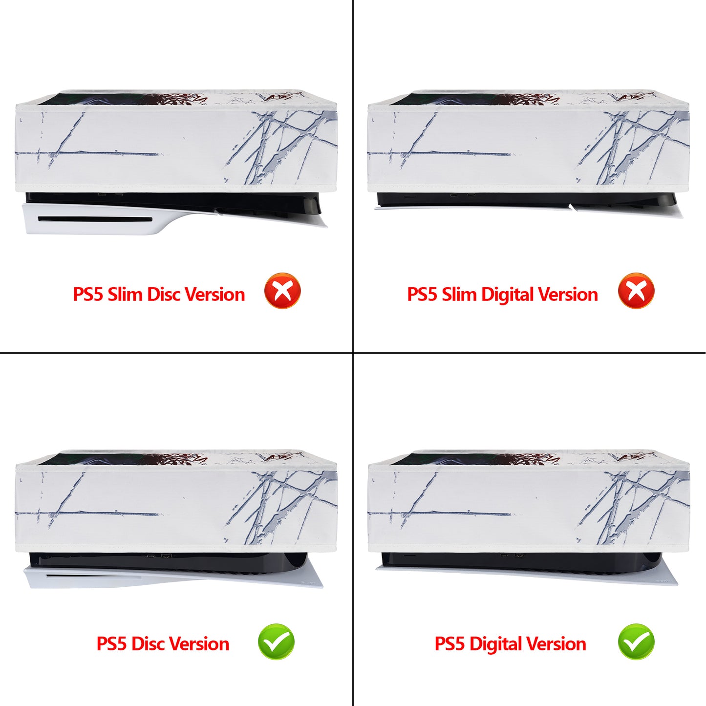 PlayVital 横式 傷防止 防水ナイロンダストカバー PS5 コンソール デジタル版 & 通常版用【ピエロHahaha】