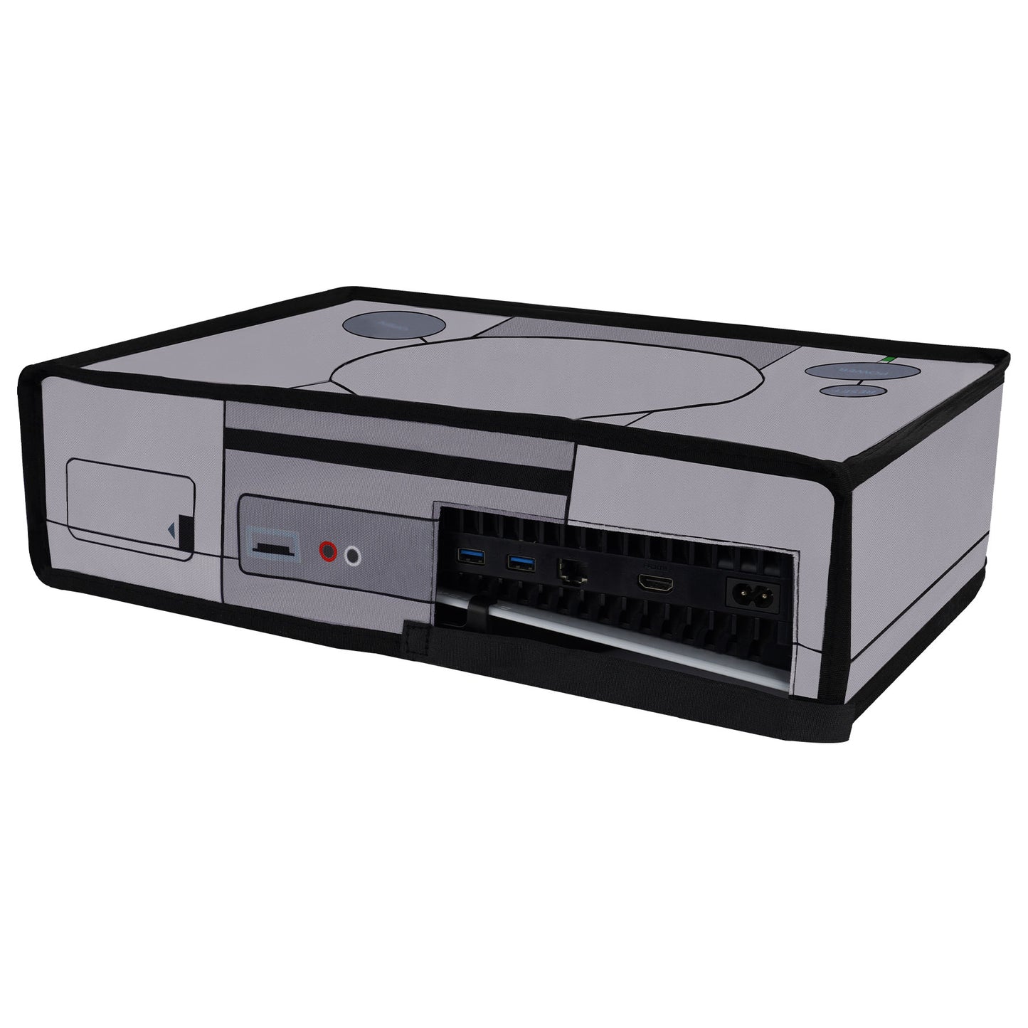 PlayVital 横式 傷防止 防水ナイロンダストカバー PS5 コンソール デジタル版 & 通常版用【レトロ32ビット風カバー】