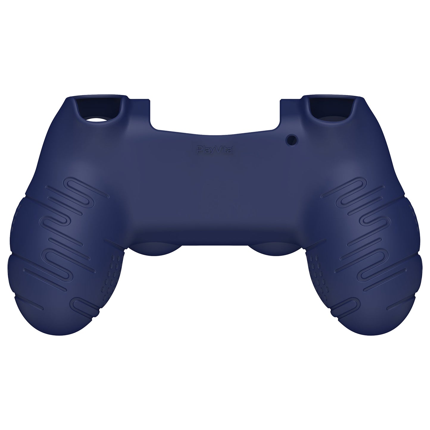 PlayVital Line & Dot シリコン カバー スキン サムグリップキャップ付き PS4 Slim Pro コントローラー用【ミッドナイトブルー】