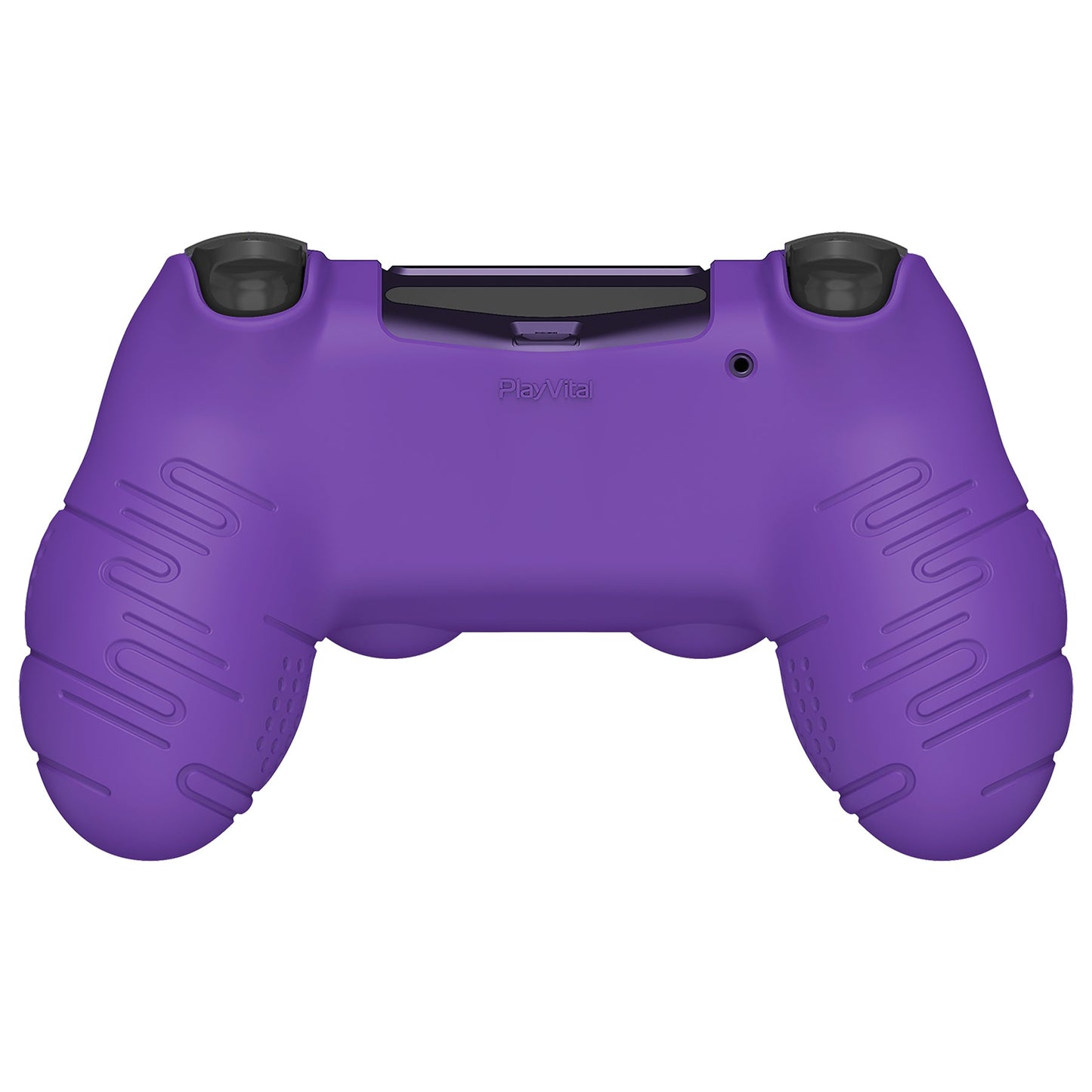 PlayVital Line & Dot シリコン カバー スキン サムグリップキャップ付き PS4 Slim Pro コントローラー用【パープル】