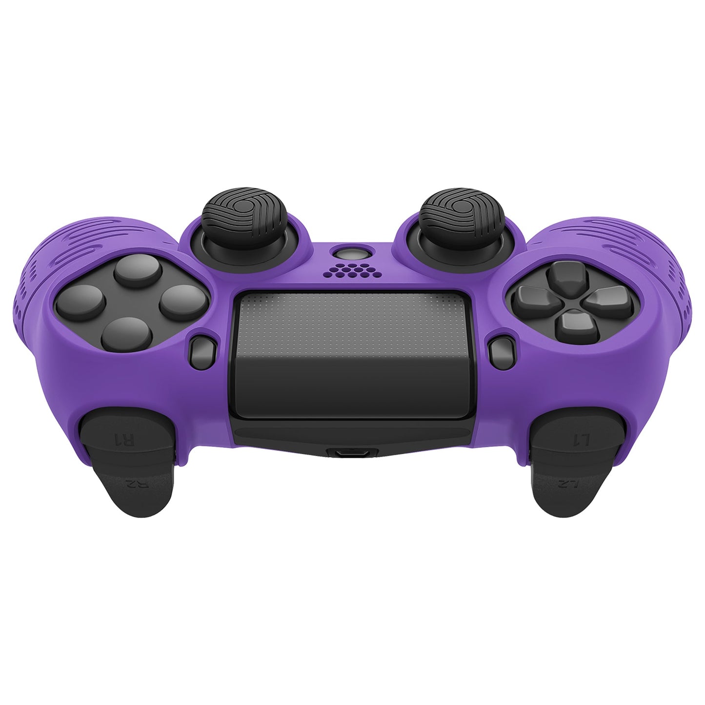 PlayVital Line & Dot シリコン カバー スキン サムグリップキャップ付き PS4 Slim Pro コントローラー用【パープル】