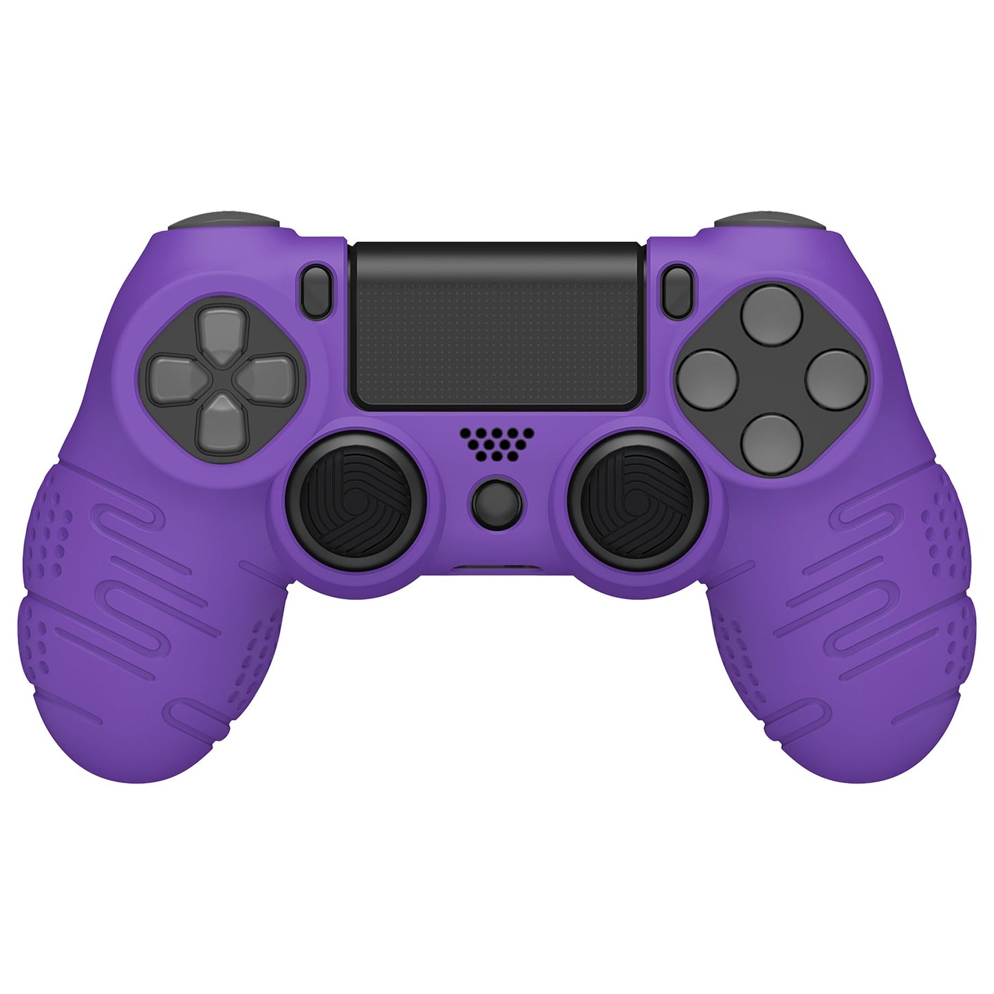 PlayVital Line & Dot シリコン カバー スキン サムグリップキャップ付き PS4 Slim Pro コントローラー用【パープル】