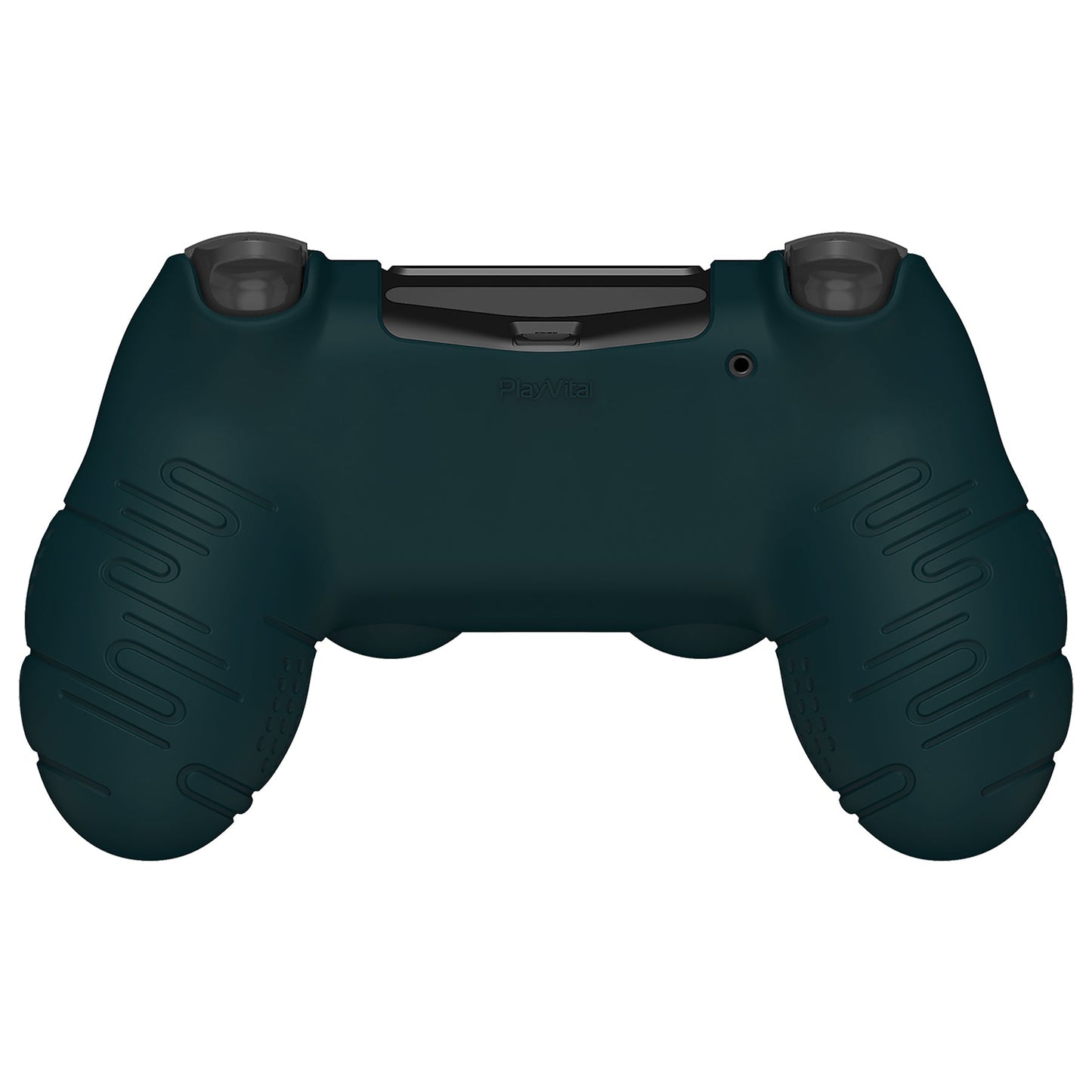 PlayVital Line & Dot シリコン カバー スキン サムグリップキャップ付き PS4 Slim Pro コントローラー用【レーシンググリーン】