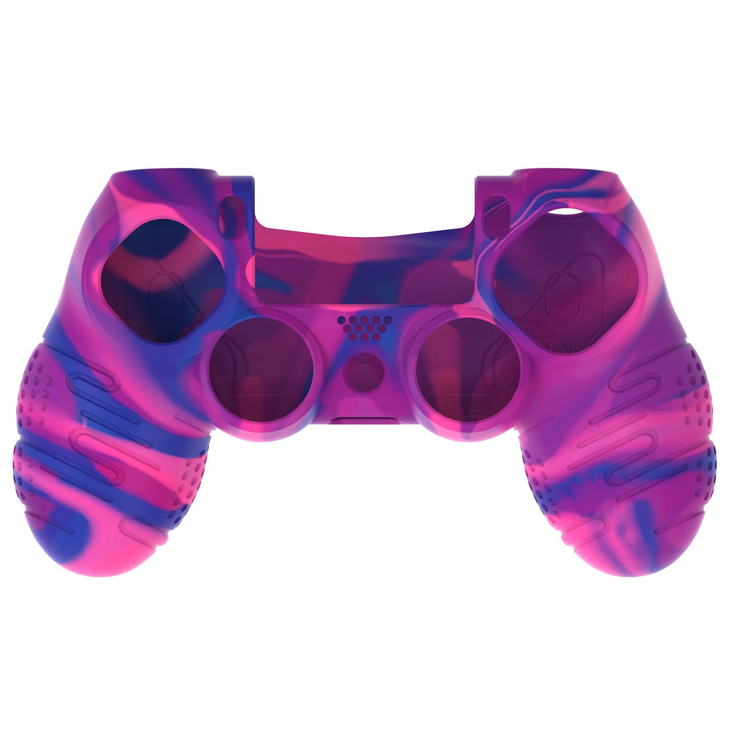 PlayVital Line & Dot シリコン カバー スキン サムグリップキャップ付き PS4 Slim Pro コントローラー用【ピンク&パープル&ブルー】