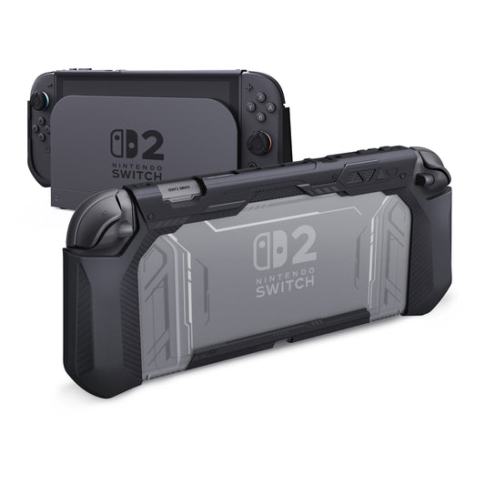 PlayVital METEOR Nintendo Switch 2(2025)対応TPU製ソフト保護ケースカバー ドック対応 親指グリップ付き 耐衝撃 滑り止め キズ防止【ブラック】