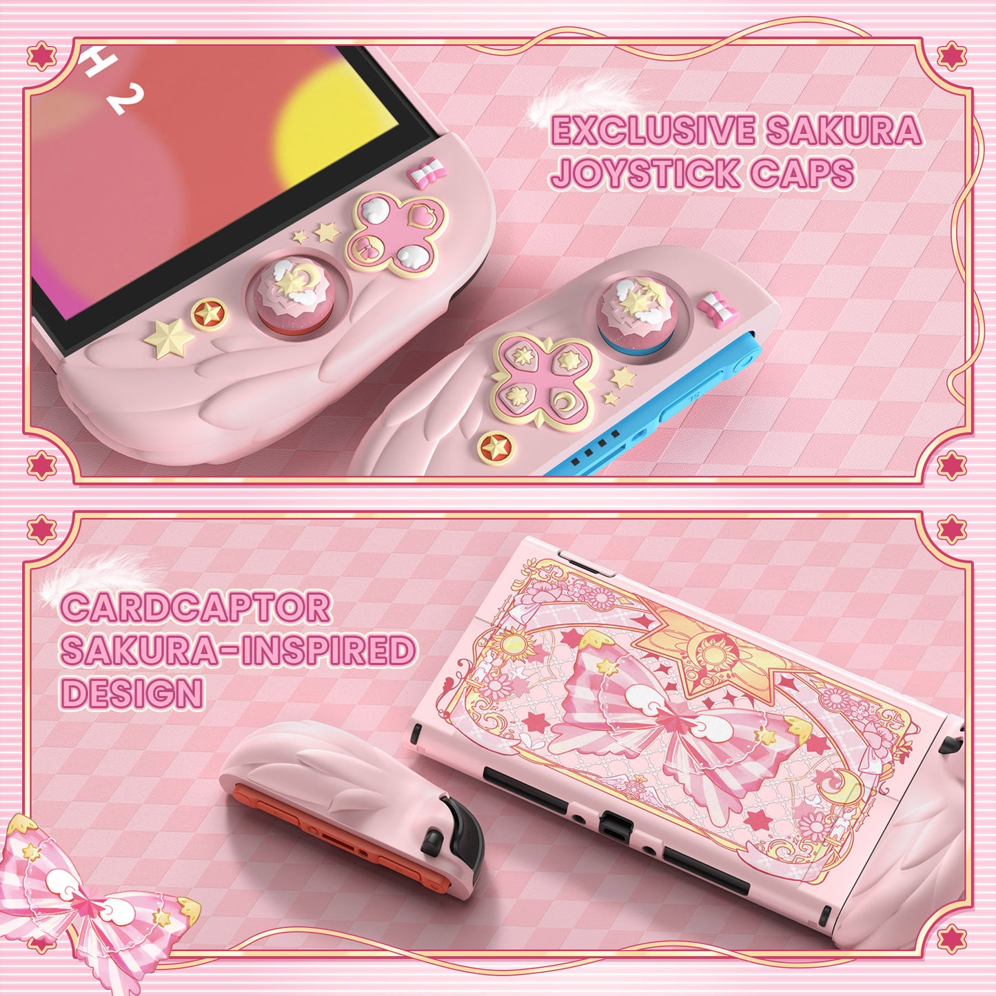PlayVital Magic Wings Nintendo Switch 2(2025)対応保護カバーケース【ピンク】