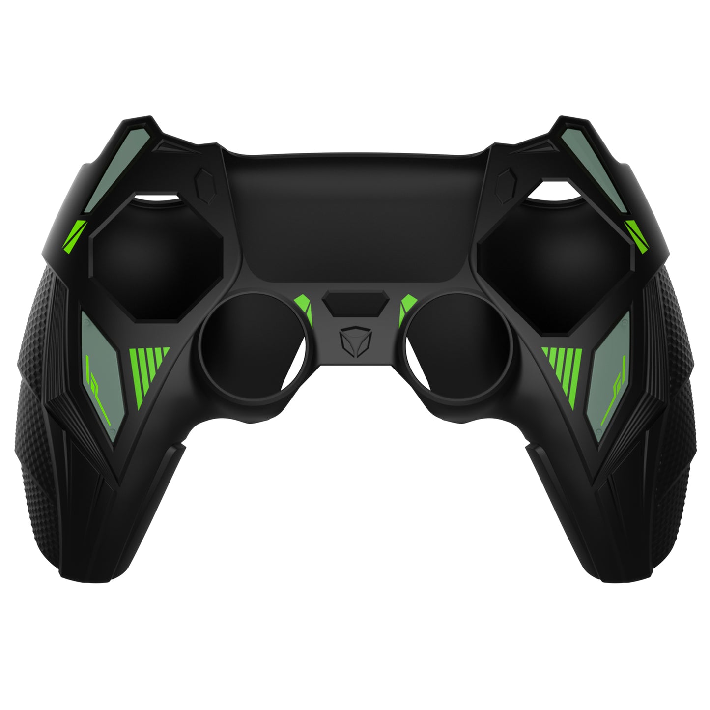 PlayVital メカライノ シリコンカバー PS5用(サムグリップ&ステッカー付き)充電ドック対応【ブラック&グリーン】