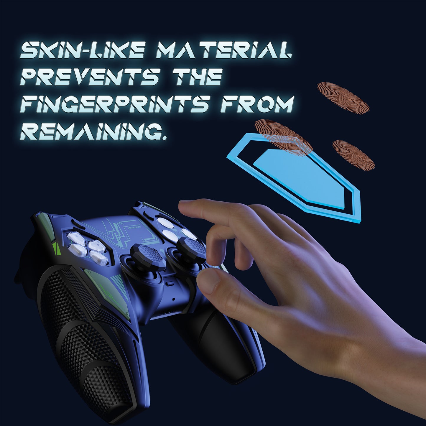 PlayVital メカライノ シリコンカバー PS5用(サムグリップ&ステッカー付き)充電ドック対応【ブラック&グリーン】