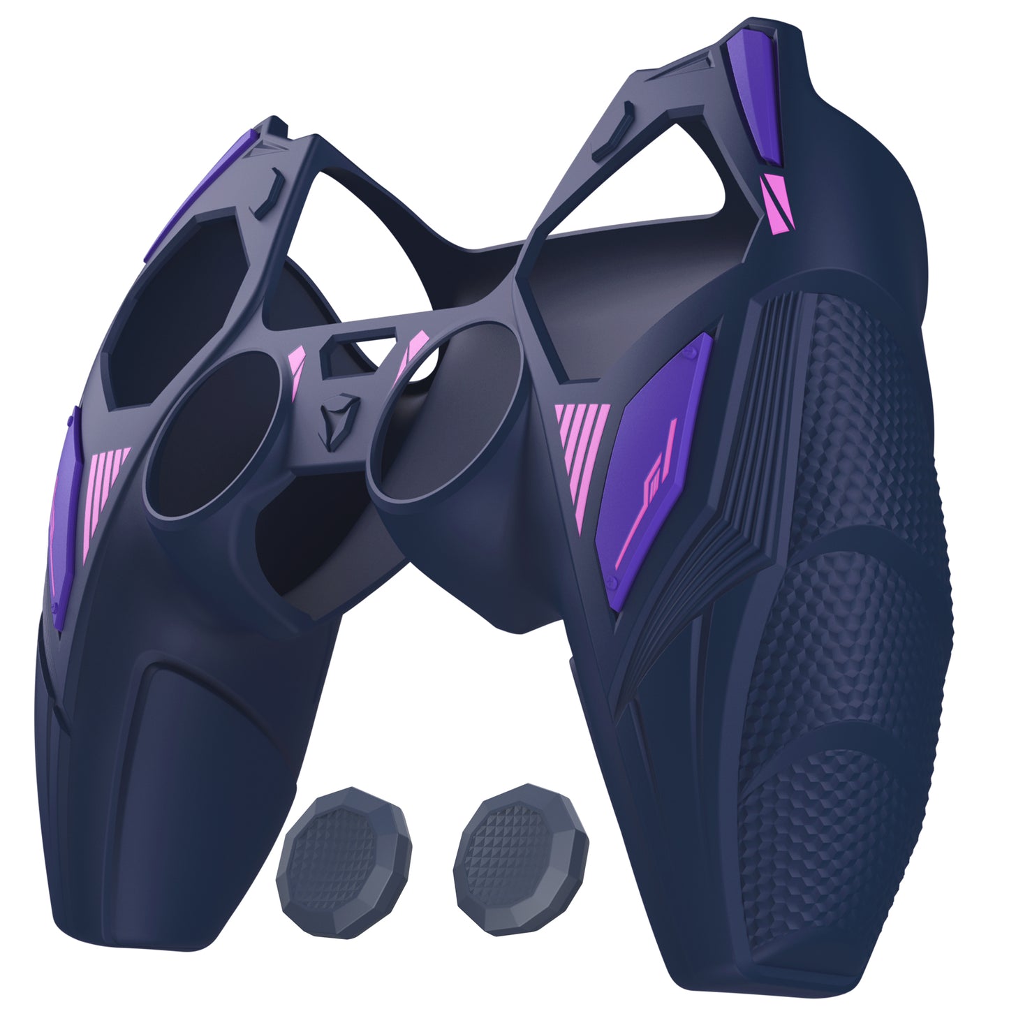 PlayVital メカライノ シリコンカバー PS5用(サムグリップ&ステッカー付き)充電ドック対応【ミッドナイトブルー&パープル】