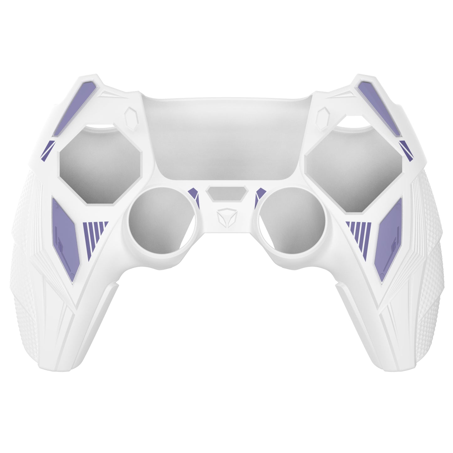PlayVital メカライノ シリコンカバー PS5用(サムグリップ&ステッカー付き)充電ドック対応【ホワイト&ライトバイオレット】