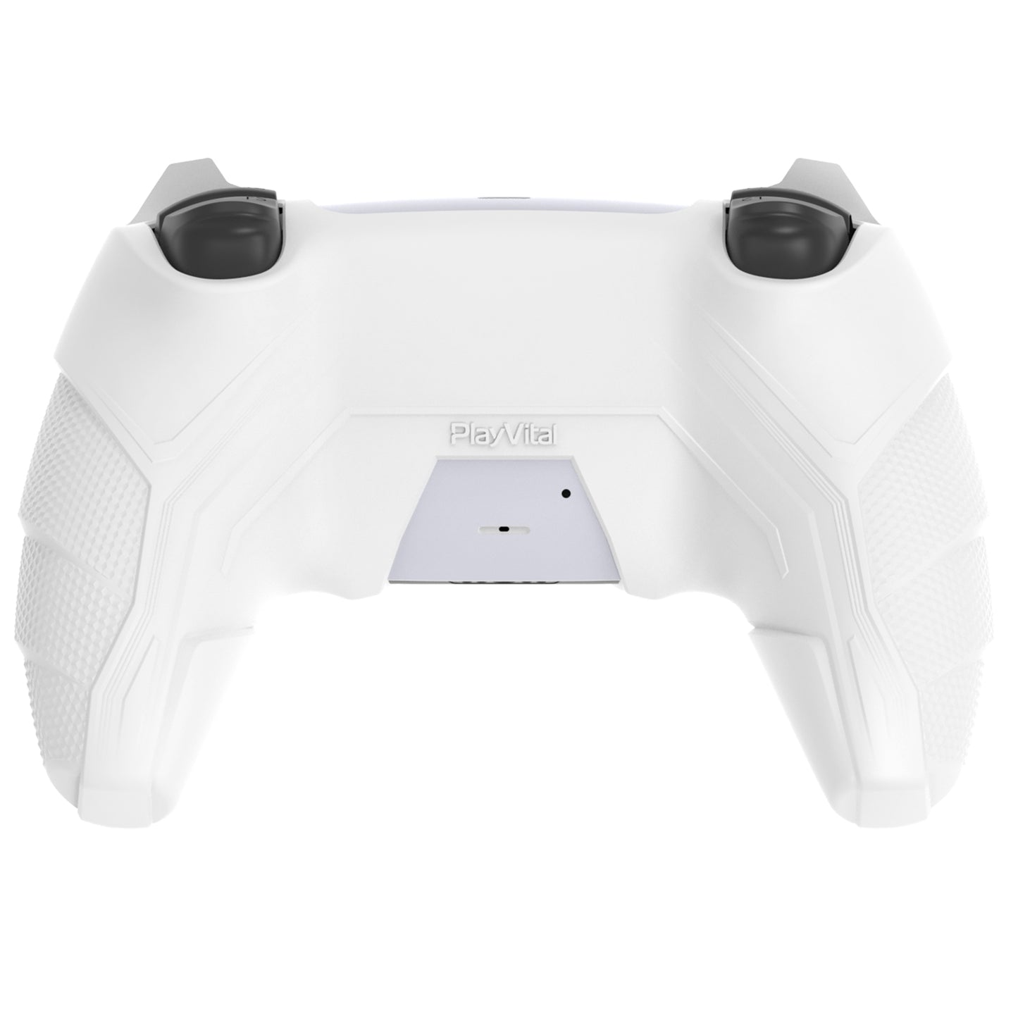 PlayVital メカライノ シリコンカバー PS5用(サムグリップ&ステッカー付き)充電ドック対応【ホワイト&ライトバイオレット】