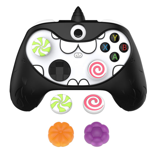 PlayVital MonoEye Monster キュートシリコンカバー for Xbox Series X/S コントローラー、ジョイスティックキャップとステッカー付き Xbox Core コントローラーグリップケース【ブラック】