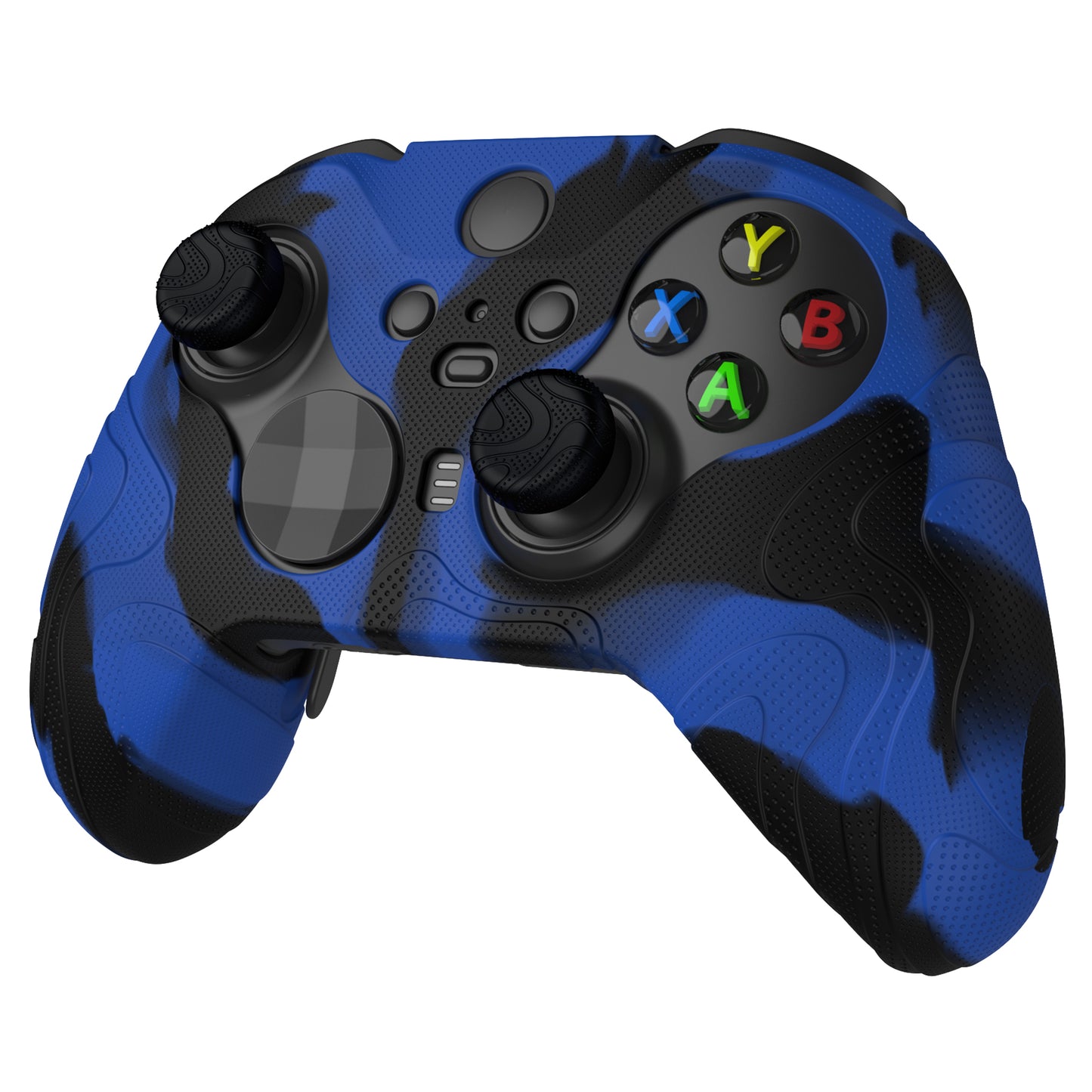 PlayVital マウンテンレンジエディション シリコングリップカバー(サムグリップ付き) Xbox Elite Series 2 コントローラー& Xbox Elite Series 2 コアコントローラー用【ブルー & ブラック】