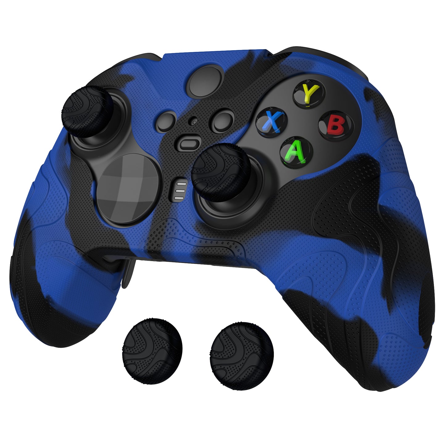 PlayVital マウンテンレンジエディション シリコングリップカバー(サムグリップ付き) Xbox Elite Series 2 コントローラー& Xbox Elite Series 2 コアコントローラー用【ブルー & ブラック】