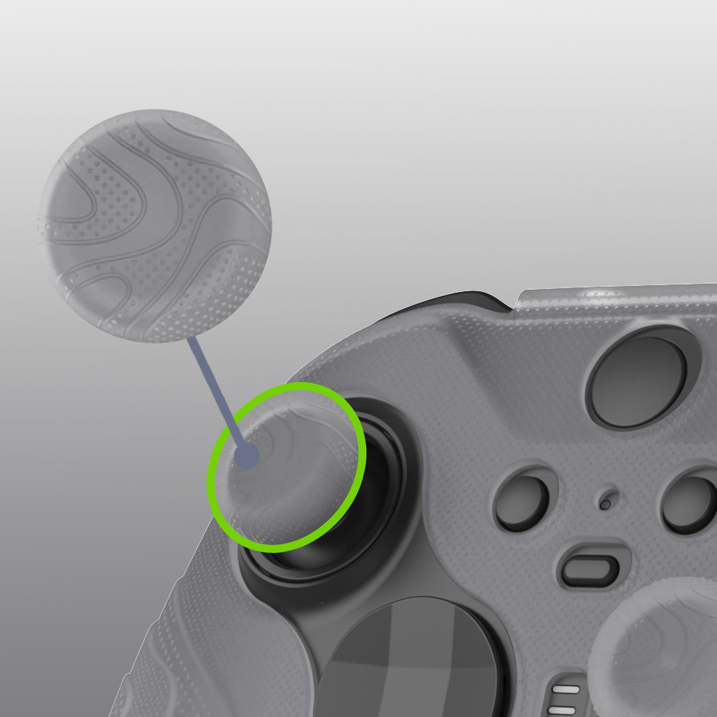 PlayVital マウンテンレンジエディション シリコングリップカバー(サムグリップ付き) Xbox Elite Series 2 コントローラー& Xbox Elite Series 2 コアコントローラー用【クリアホワイト】