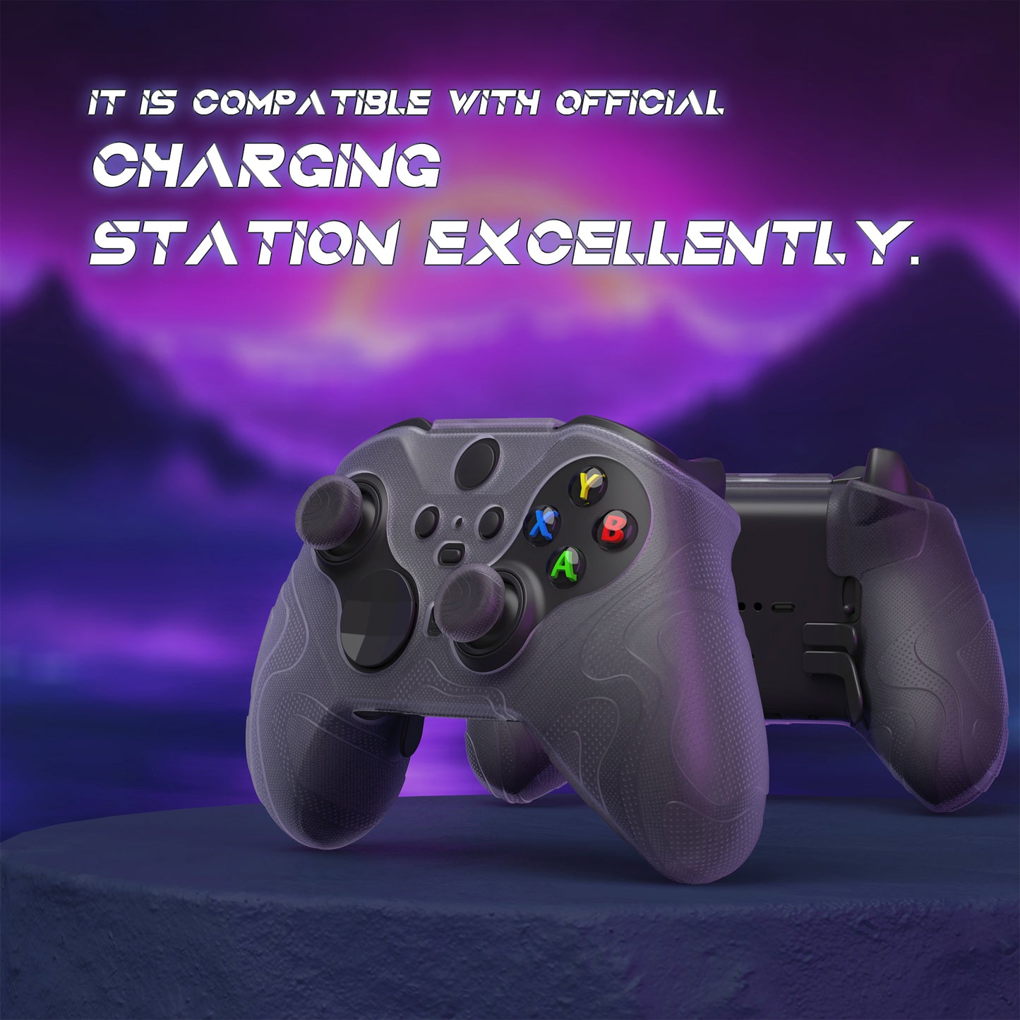 PlayVital マウンテンレンジエディション シリコングリップカバー(サムグリップ付き) Xbox Elite Series 2 コントローラー& Xbox Elite Series 2 コアコントローラー用【クリアホワイト】