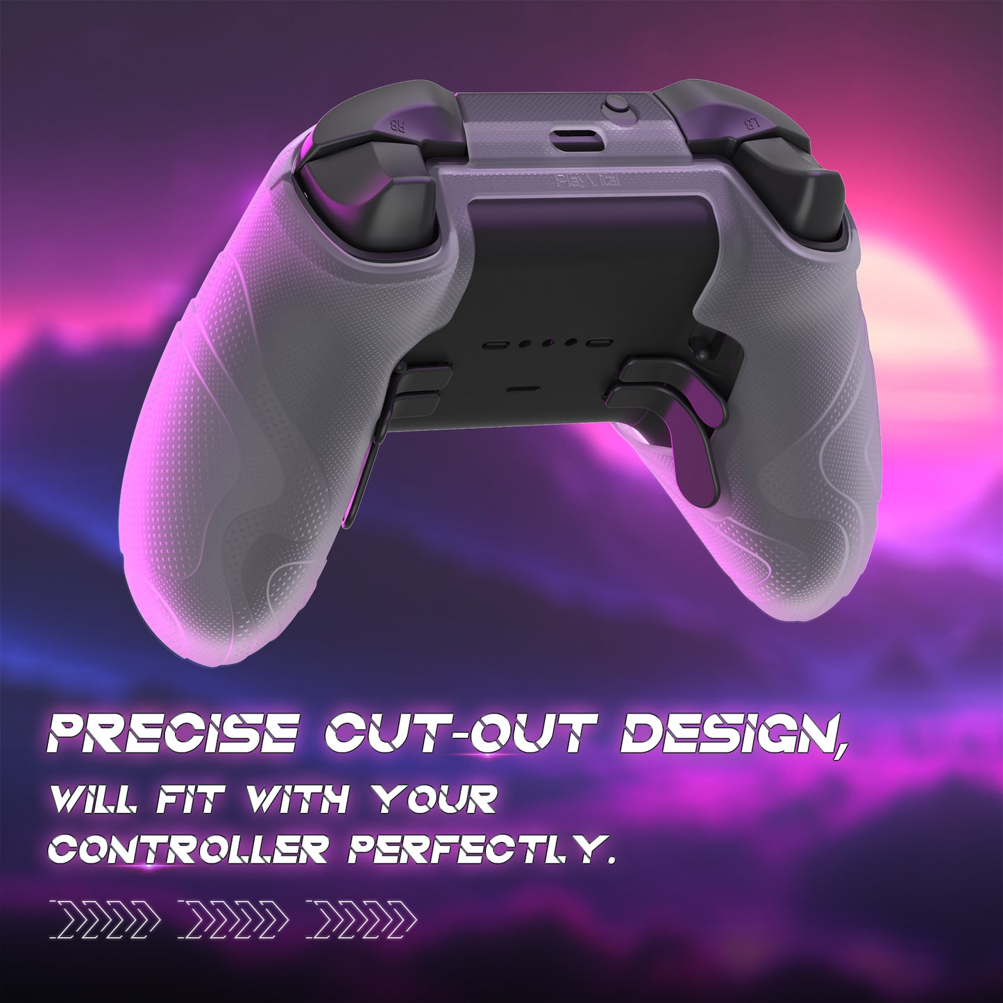 PlayVital マウンテンレンジエディション シリコングリップカバー(サムグリップ付き) Xbox Elite Series 2 コントローラー& Xbox Elite Series 2 コアコントローラー用【クリアホワイト】