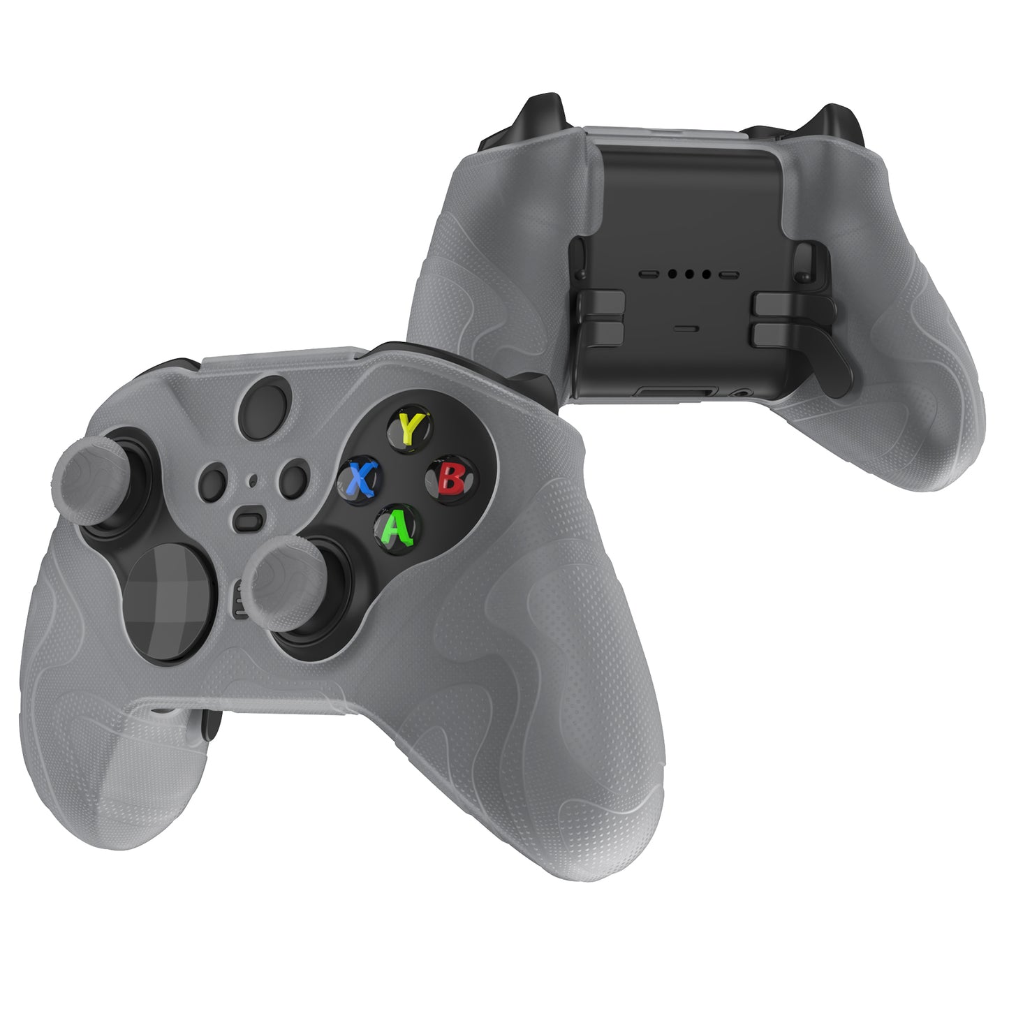 PlayVital マウンテンレンジエディション シリコングリップカバー(サムグリップ付き) Xbox Elite Series 2 コントローラー& Xbox Elite Series 2 コアコントローラー用【クリアホワイト】