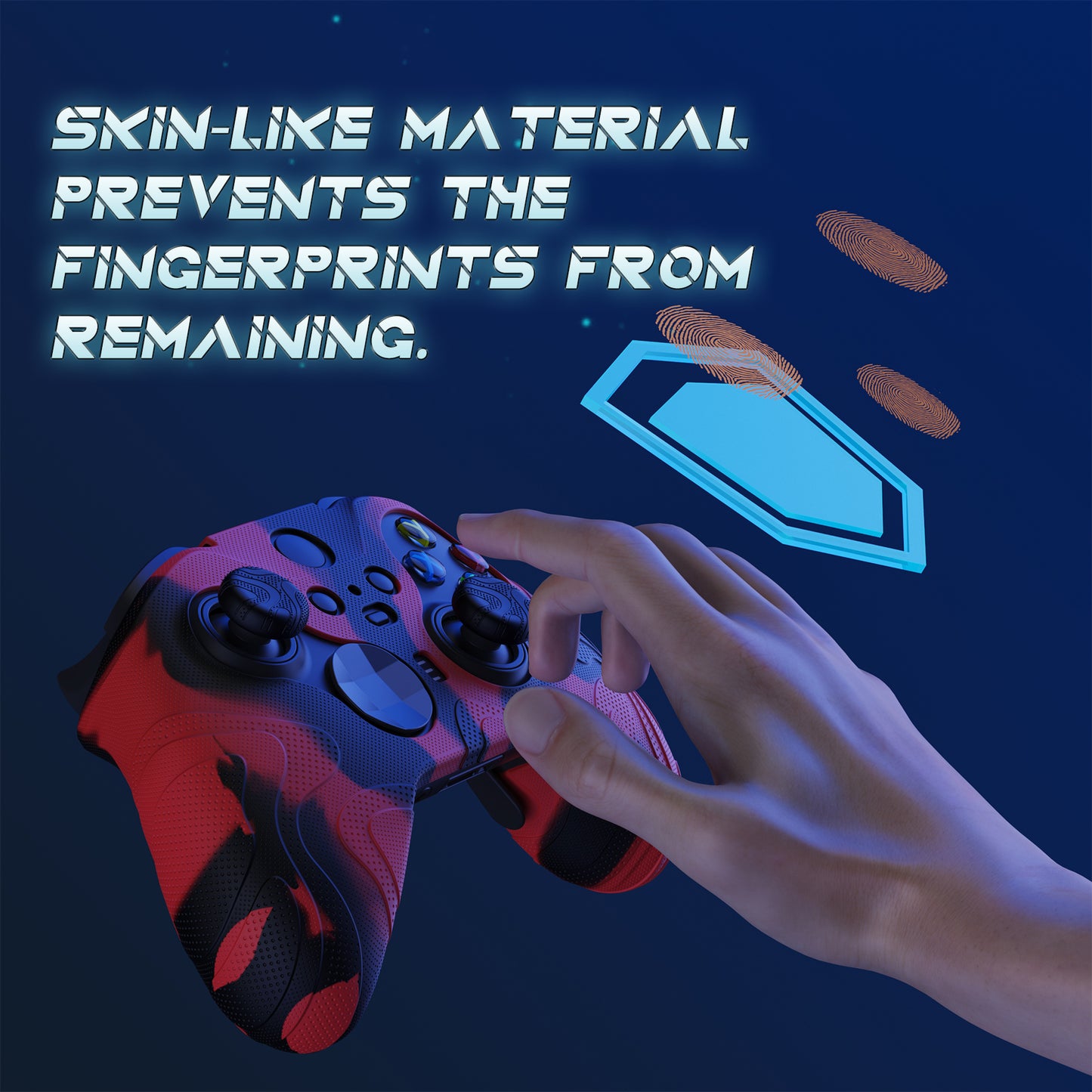 PlayVital マウンテンレンジエディション シリコングリップカバー(サムグリップ付き) Xbox Elite Series 2 コントローラー& Xbox Elite Series 2 コアコントローラー用【レッド & ブラック】