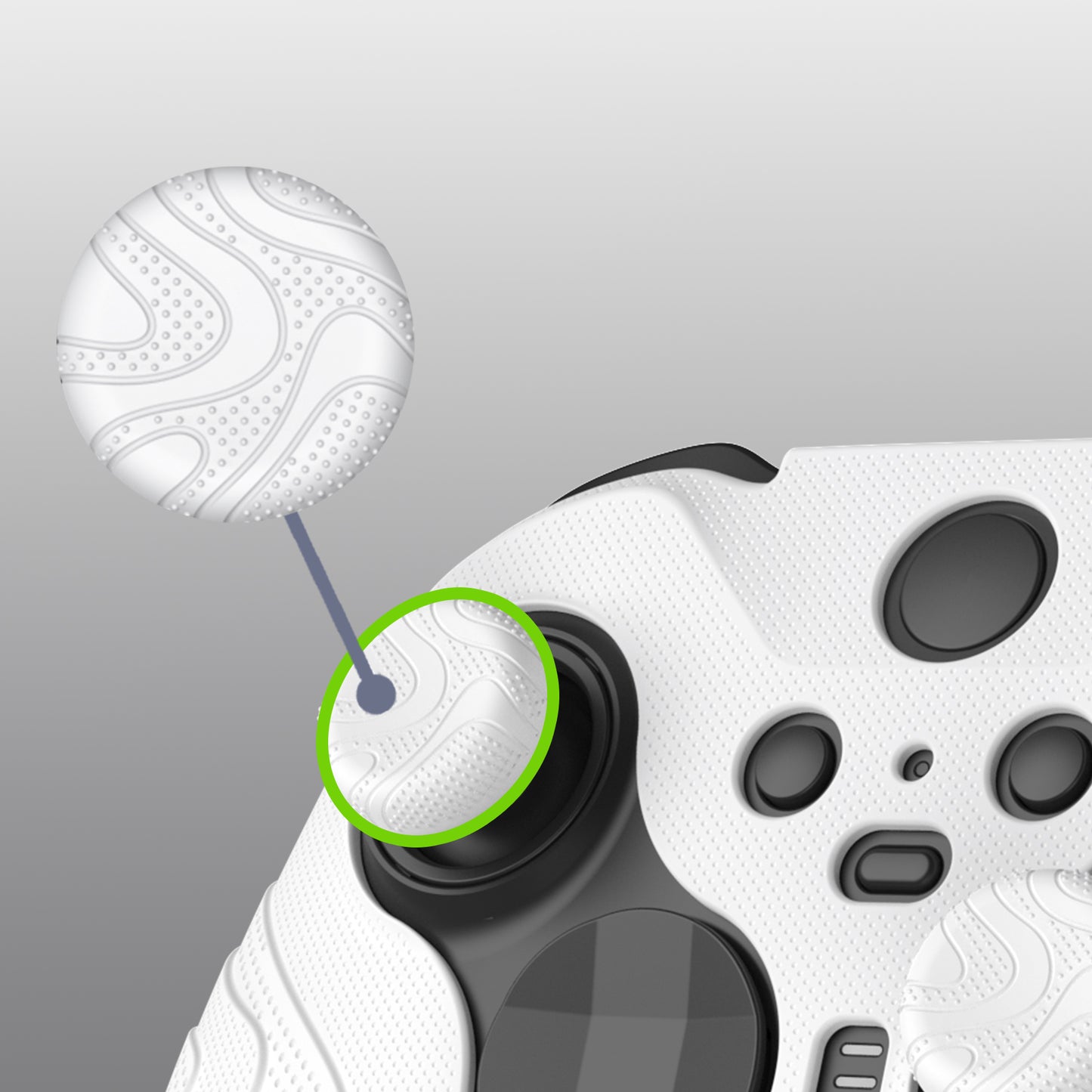 PlayVital マウンテンレンジエディション シリコングリップカバー(サムグリップ付き) Xbox Elite Series 2 コントローラー& Xbox Elite Series 2 コアコントローラー用【ホワイト】