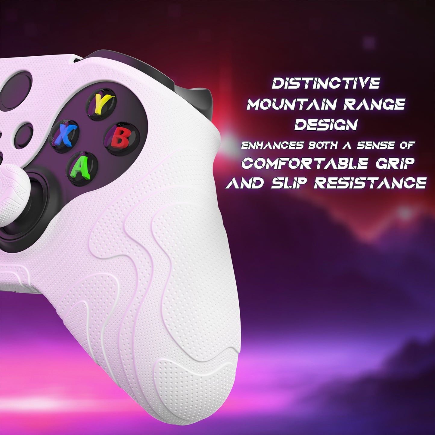 PlayVital マウンテンレンジエディション シリコングリップカバー(サムグリップ付き) Xbox Elite Series 2 コントローラー& Xbox Elite Series 2 コアコントローラー用【ホワイト】