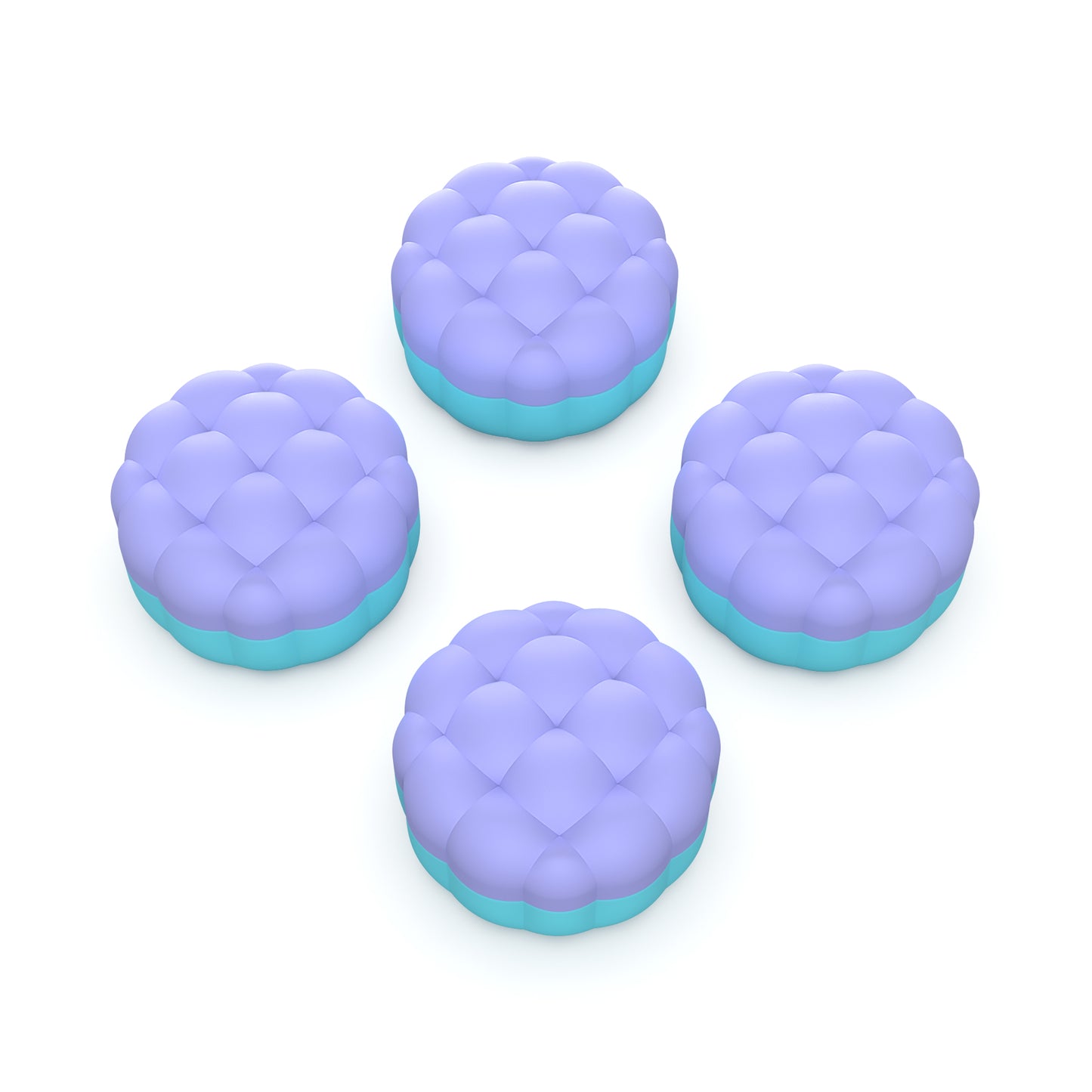 PlayVital パフクラウドテクスチャデザイン サムクッション グリップキャップ PS5 & PS4 & Switch Pro & Xbox Series X/S & Xbox Elite Series 2 & Xbox One & Xbox Core ワイヤレスコントローラー対応【ライトパープル&アクアブルー】