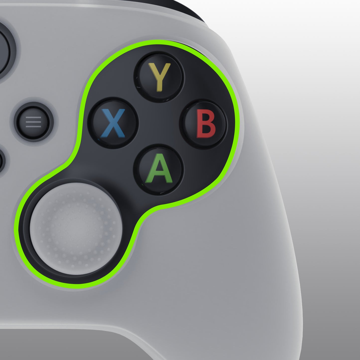 PlayVital ピュアシリーズ アンチスリップシリコンカバー スキンとサムグリップキャップ Xbox Series X/S コントローラー&Xbox Core ワイヤレスコントローラー用【グリーン(グローインダーク)】