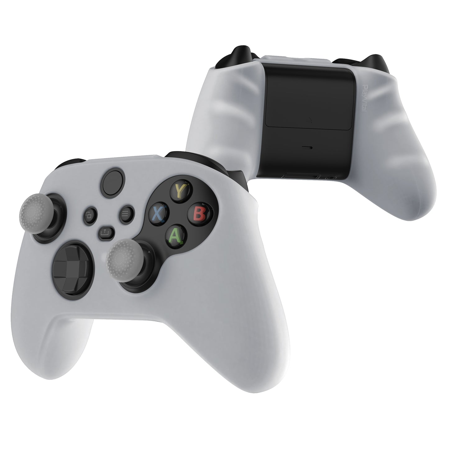 PlayVital ピュアシリーズ アンチスリップシリコンカバー スキンとサムグリップキャップ Xbox Series X/S コントローラー&Xbox Core ワイヤレスコントローラー用【グリーン(グローインダーク)】