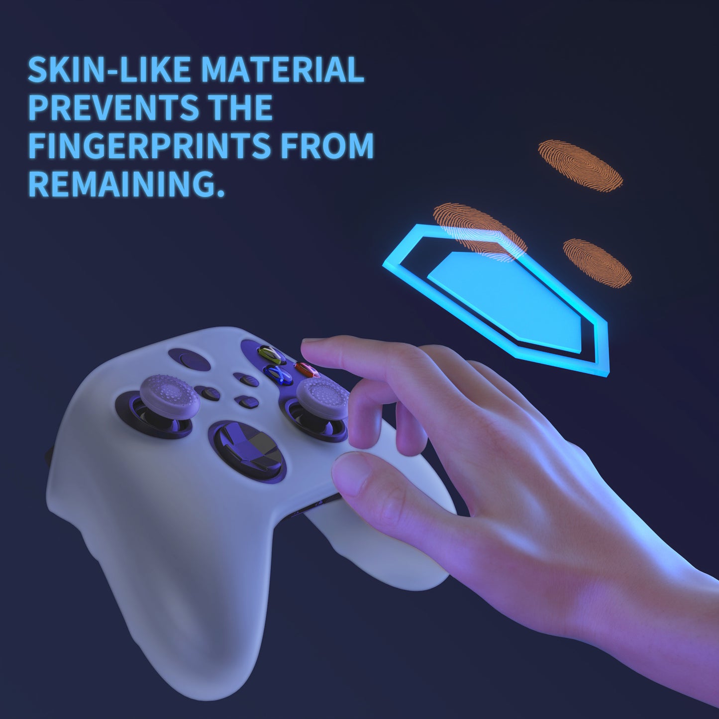 PlayVital ピュアシリーズ アンチスリップシリコンカバー スキンとサムグリップキャップ Xbox Series X/S コントローラー&Xbox Core ワイヤレスコントローラー用【グリーン(グローインダーク)】