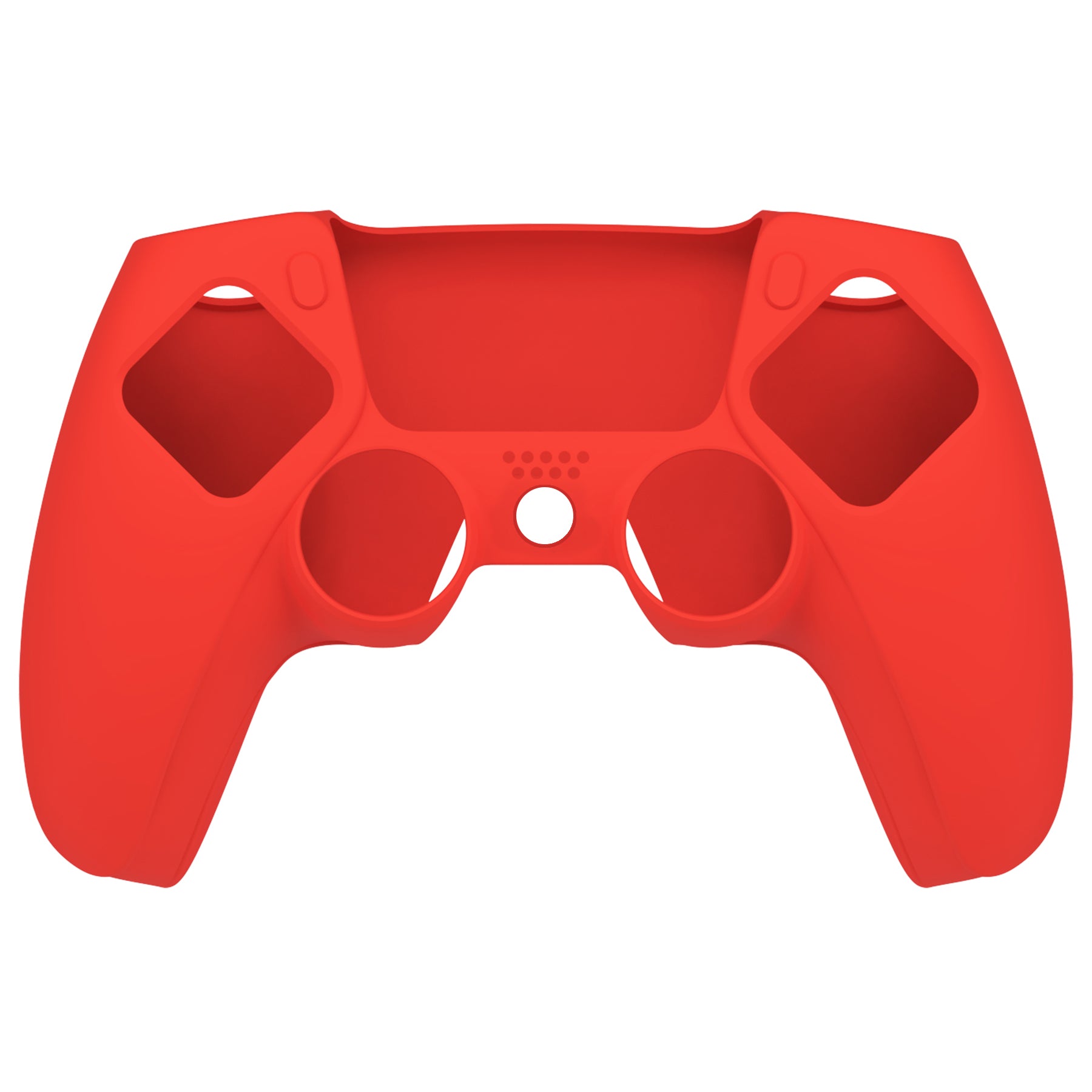 PlayVital Pure Series Dockable Model Anti-Slip Silicone Cover Skin with Thumb Grip Caps for PS5 Wireless Controller - Compatible with Charging Station - Passion Red - EKPFP005 PlayVital