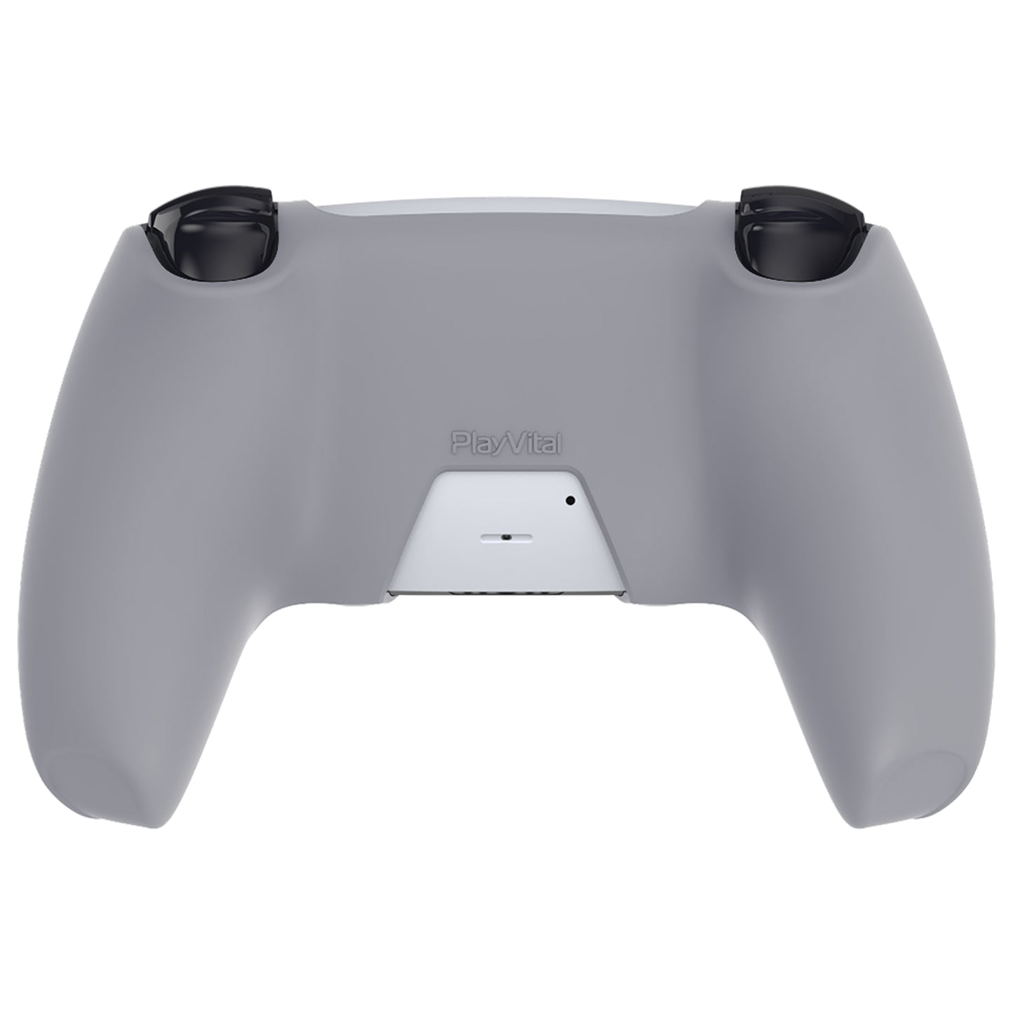 PlayVital Pure シリーズ ドッキング可能モデル 滑り止めシリコンカバースキン 親指グリップキャップ付き PS5 ワイヤレスコントローラー用 - 充電ステーション対応 【ダークグレー】