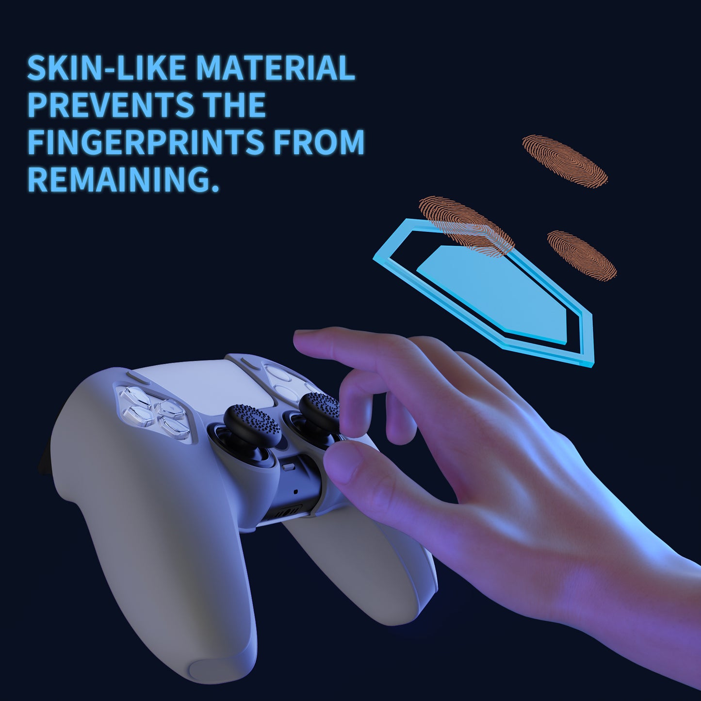 PlayVital Pure シリーズ ドッキング可能モデル 滑り止めシリコンカバースキン 親指グリップキャップ付き PS5 ワイヤレスコントローラー用 - 充電ステーション対応 【ダークグレー】