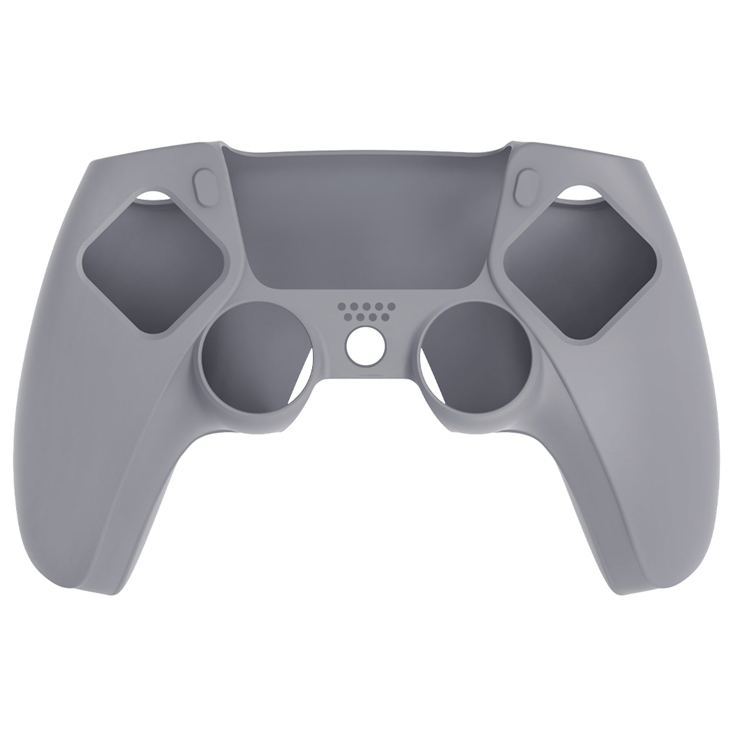 PlayVital Pure シリーズ ドッキング可能モデル 滑り止めシリコンカバースキン 親指グリップキャップ付き PS5 ワイヤレスコントローラー用 - 充電ステーション対応 【ダークグレー】