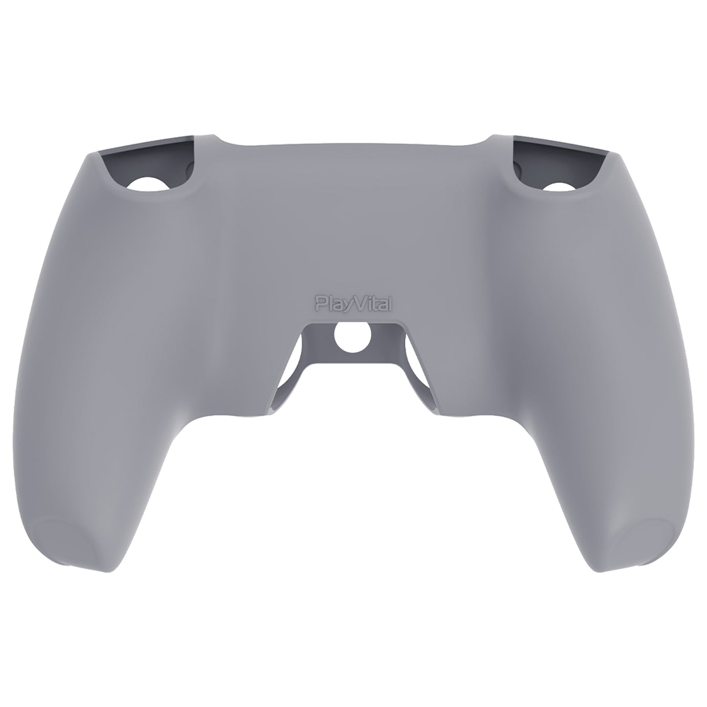 PlayVital Pure シリーズ ドッキング可能モデル 滑り止めシリコンカバースキン 親指グリップキャップ付き PS5 ワイヤレスコントローラー用 - 充電ステーション対応 【ダークグレー】