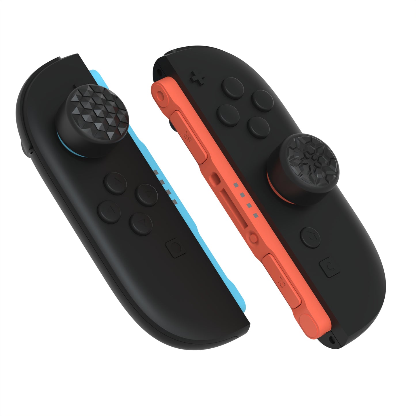 PlayVital QUANTUM Pro 2025年新型Switch 2対応用エルゴノミック親指グリップキャップ 3段階高さ(凸型・凹型)調整対応 エイム精度向上 ダイヤモンドテクスチャ&クラックボムデザイン【ブラック】