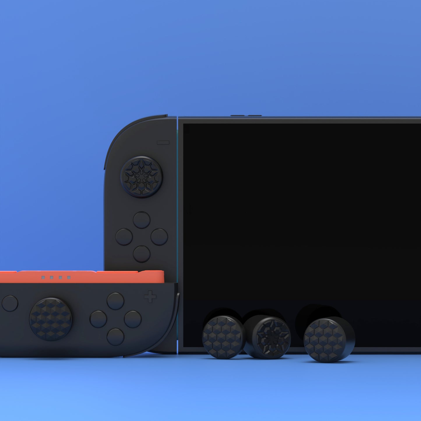 PlayVital QUANTUM Pro 2025年新型Switch 2対応用エルゴノミック親指グリップキャップ 3段階高さ(凸型・凹型)調整対応 エイム精度向上 ダイヤモンドテクスチャ&クラックボムデザイン【ブラック】