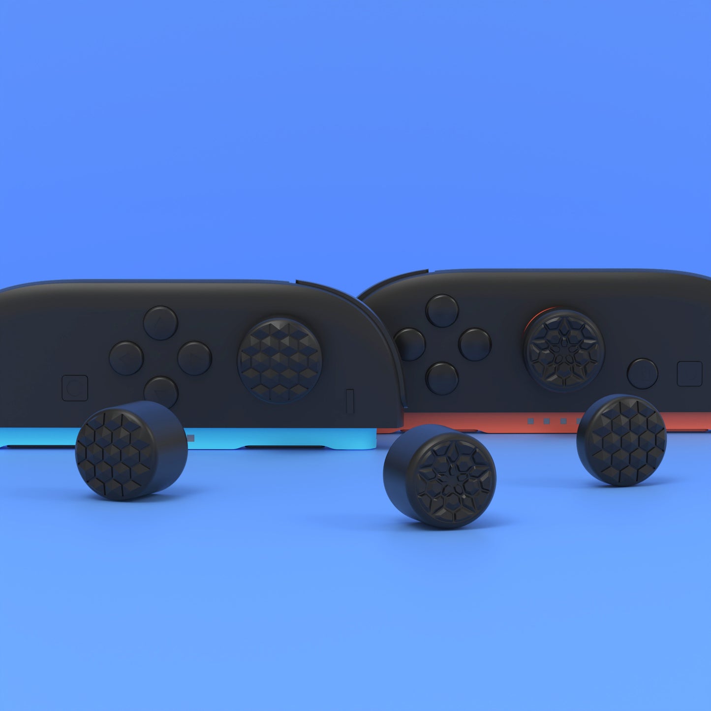 PlayVital QUANTUM Pro 2025年新型Switch 2対応用エルゴノミック親指グリップキャップ 3段階高さ(凸型・凹型)調整対応 エイム精度向上 ダイヤモンドテクスチャ&クラックボムデザイン【ブラック】